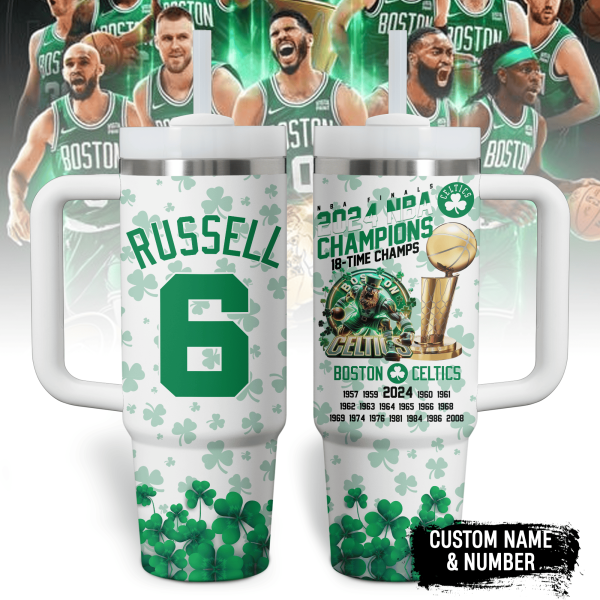 Boston Celtics NBA Custom Stanley Quencher 30oz-40oz Stainless Steel Tumbler Hot And Cold Tumbler - Image 3