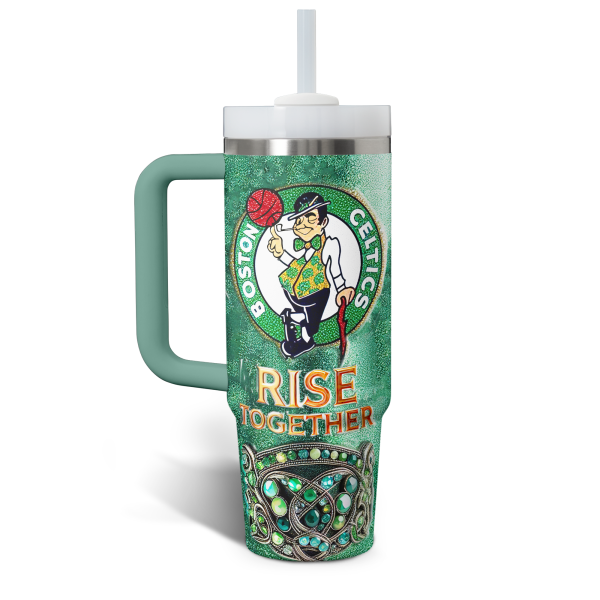 Boston Celtics NBA Custom Stanley Quencher 30oz-40oz Stainless Steel Tumbler Hot And Cold Tumbler - Image 2