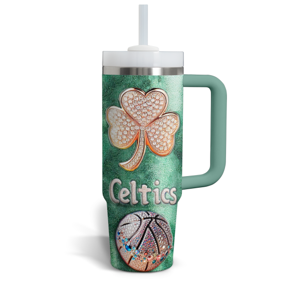 Boston Celtics NBA Custom Stanley Quencher 30oz-40oz Stainless Steel Tumbler Hot And Cold Tumbler - Image 4