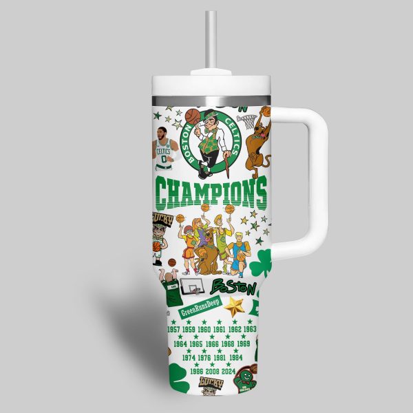 Boston Celtics NBA Custom Stanley Quencher 30oz-40oz Stainless Steel Tumbler Hot And Cold Tumbler - Image 2