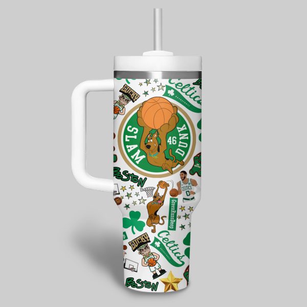 Boston Celtics NBA Custom Stanley Quencher 30oz-40oz Stainless Steel Tumbler Hot And Cold Tumbler - Image 3