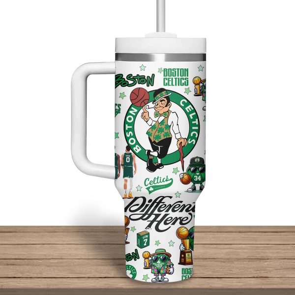 Boston Celtics NBA Custom Stanley Quencher 30oz-40oz Stainless Steel Tumbler Hot And Cold Tumbler - Image 2