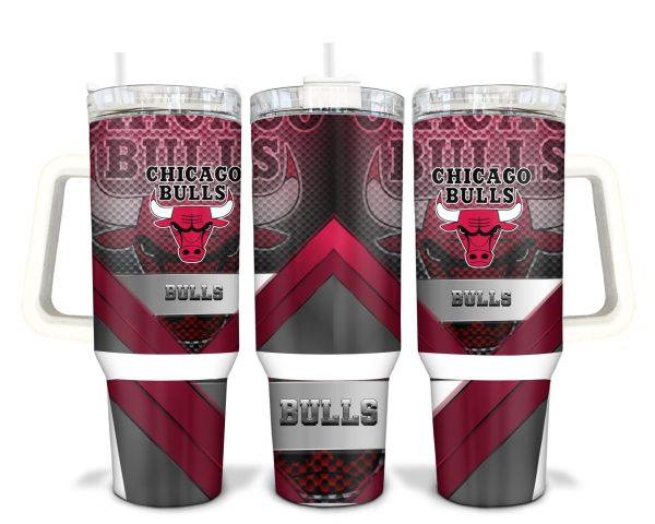 Chicago Bulls NBA Custom Stanley Quencher 30oz-40oz Stainless Steel Tumbler Hot And Cold Tumbler