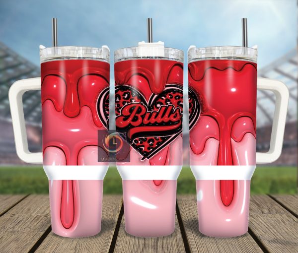 Chicago Bulls NBA Custom Stanley Quencher 30oz-40oz Stainless Steel Tumbler Hot And Cold Tumbler
