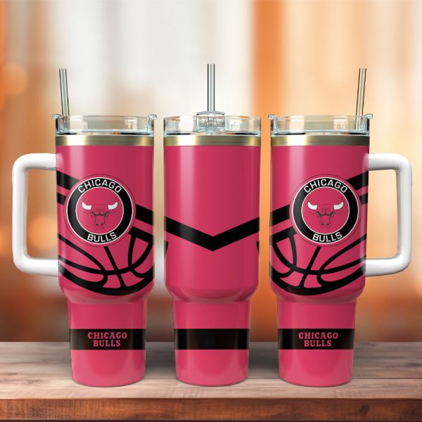 Chicago Bulls Basketball NBA Sport Custom Stanley Quencher 30oz-40oz Stainless Steel Tumbler Hot And Cold Tumbler