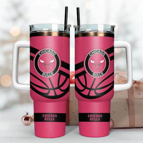 Chicago Bulls Basketball NBA Sport Custom Stanley Quencher 30oz-40oz Stainless Steel Tumbler Hot And Cold Tumbler - Image 3