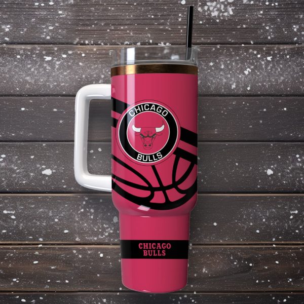 Chicago Bulls Basketball NBA Sport Custom Stanley Quencher 30oz-40oz Stainless Steel Tumbler Hot And Cold Tumbler - Image 4
