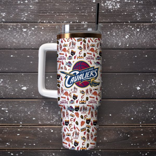 Cleveland Cavaliers NBA Custom Stanley Quencher 30oz-40oz Stainless Steel Tumbler Hot And Cold Tumbler - Image 2