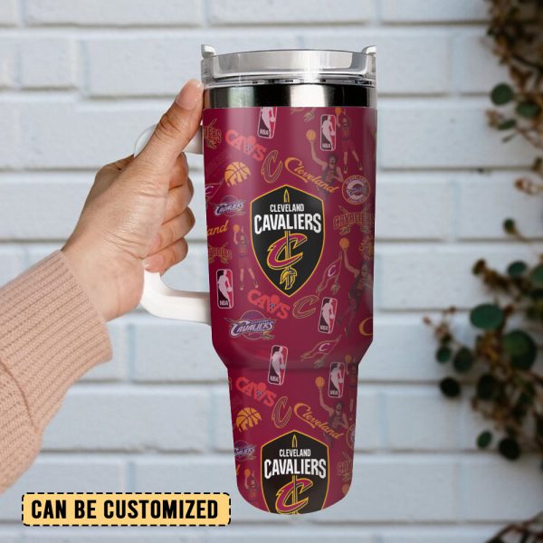 Cleveland Cavaliers Basketball NBA Sport Custom Stanley Quencher 30oz-40oz Stainless Steel Tumbler - Image 2
