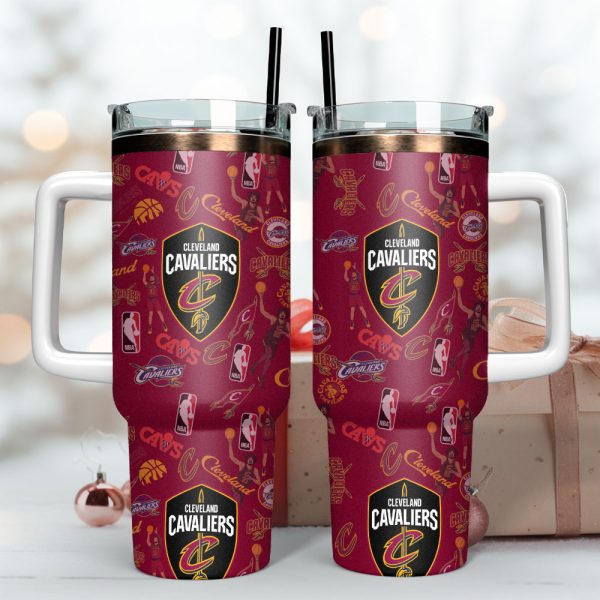 Cleveland Cavaliers Basketball NBA Sport Custom Stanley Quencher 30oz-40oz Stainless Steel Tumbler - Image 3