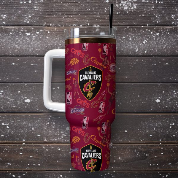 Cleveland Cavaliers Basketball NBA Sport Custom Stanley Quencher 30oz-40oz Stainless Steel Tumbler - Image 4