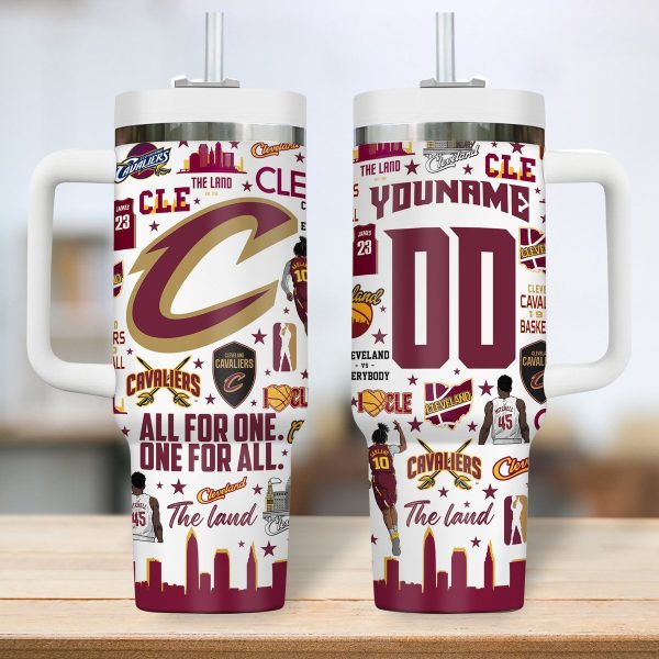 Cleveland Cavaliers NBA Custom Stanley Quencher 30oz-40oz Stainless Steel Tumbler