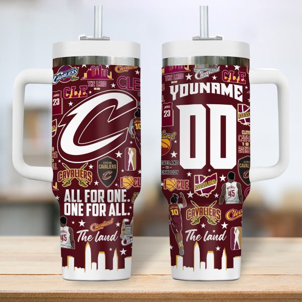 Cleveland Cavaliers NBA Custom Stanley Quencher 30oz-40oz Stainless Steel Tumbler - Image 2