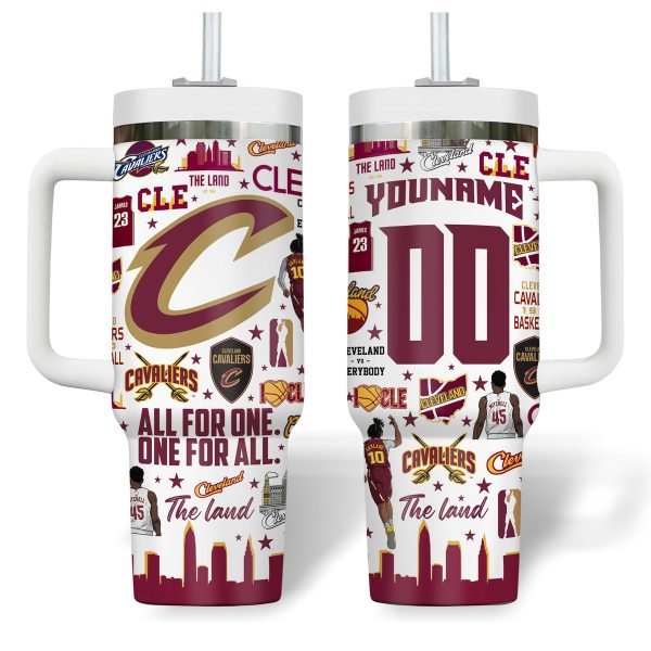 Cleveland Cavaliers NBA Custom Stanley Quencher 30oz-40oz Stainless Steel Tumbler - Image 3