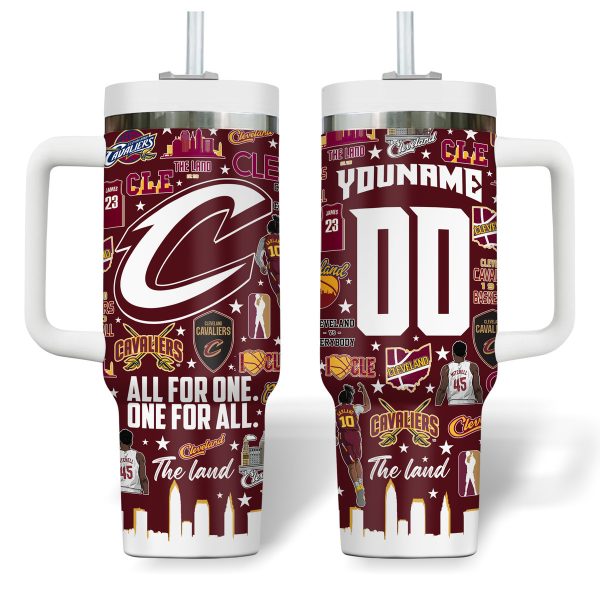 Cleveland Cavaliers NBA Custom Stanley Quencher 30oz-40oz Stainless Steel Tumbler - Image 4