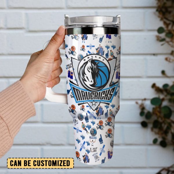 Dallas Mavericks NBA Custom Stanley Quencher 30oz-40oz Stainless Steel Tumbler Hot And Cold Tumbler - Image 3