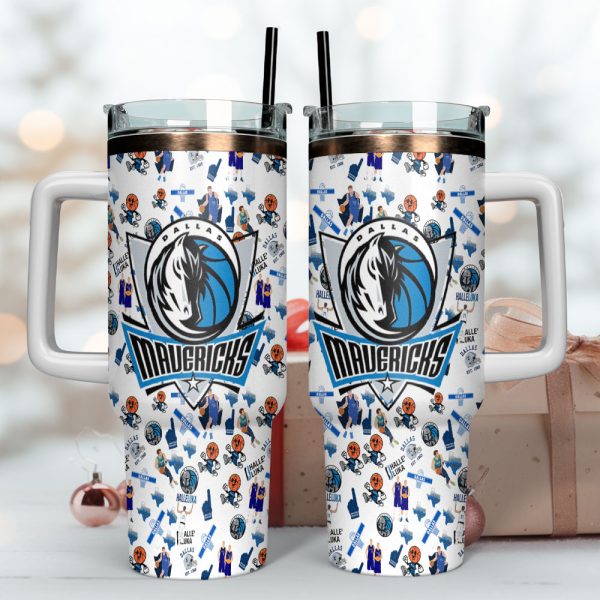 Dallas Mavericks NBA Custom Stanley Quencher 30oz-40oz Stainless Steel Tumbler Hot And Cold Tumbler - Image 4