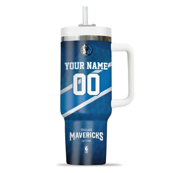 Dallas Mavericks NBA Custom Stanley Quencher 30oz-40oz Stainless Steel Tumbler Hot And Cold Tumbler - Image 3