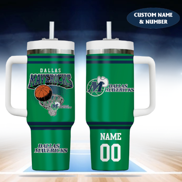 Dallas Mavericks NBA Custom Stanley Quencher 30oz-40oz Stainless Steel Tumbler