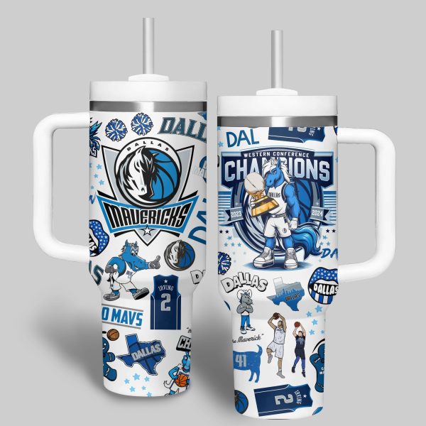 Dallas Mavericks NBA Custom Stanley Quencher 30oz-40oz Stainless Steel Tumbler