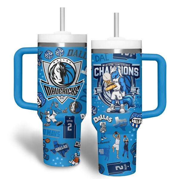 Dallas Mavericks NBA Custom Stanley Quencher 30oz-40oz Stainless Steel Tumbler - Image 2