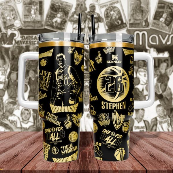 Dallas Mavericks NBA Custom Stanley Quencher 30oz-40oz Stainless Steel Tumbler Hot And Cold Tumbler