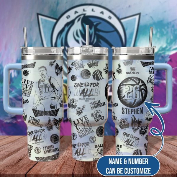 Dallas Mavericks NBA Custom Stanley Quencher 30oz-40oz Stainless Steel Tumbler Hot And Cold Tumbler
