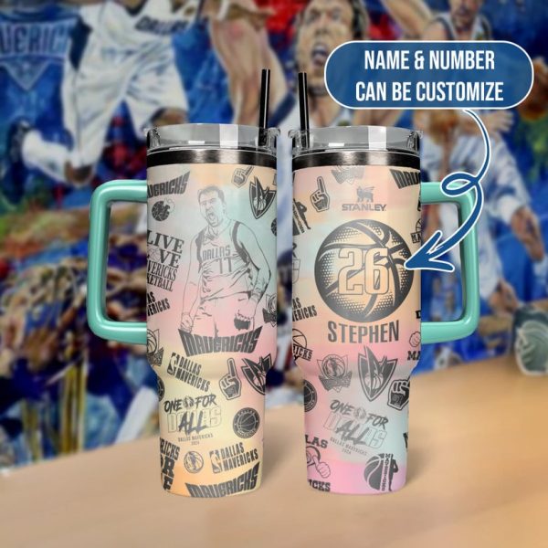 Dallas Mavericks NBA Custom Stanley Quencher 30oz-40oz Stainless Steel Tumbler Hot And Cold Tumbler