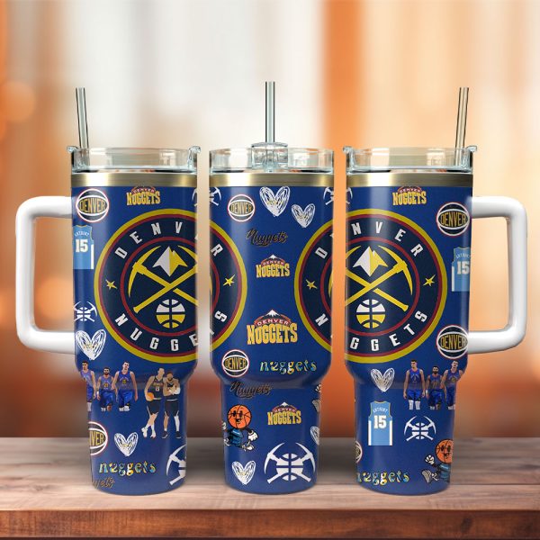 Denver Nuggets NBA Sports Custom Stanley Quencher 30oz-40oz Stainless Steel Tumbler Hot And Cold Tumbler