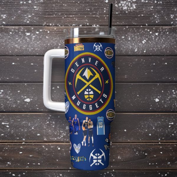 Denver Nuggets NBA Sports Custom Stanley Quencher 30oz-40oz Stainless Steel Tumbler Hot And Cold Tumbler - Image 2
