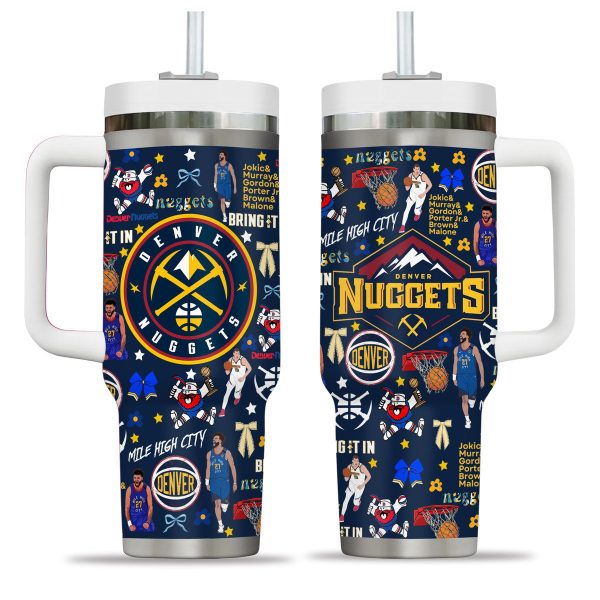 Denver Nuggets NBA Custom Stanley Quencher 30oz-40oz Stainless Steel Tumbler