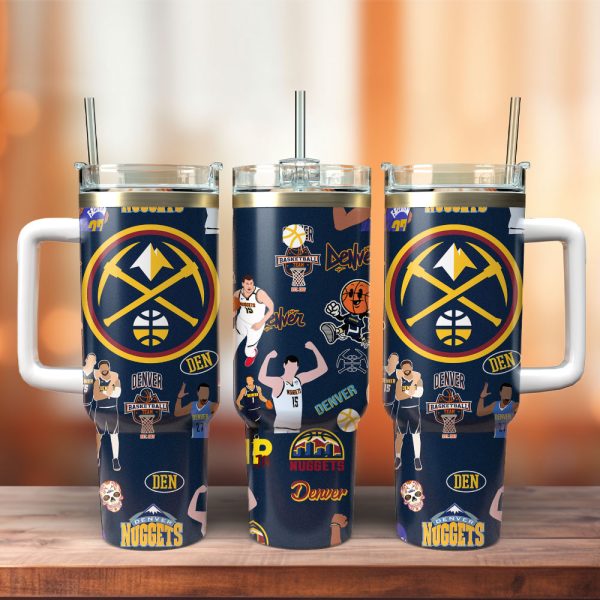 Denver Nuggets Basketball NBA Sport Custom Stanley Quencher 30oz-40oz Stainless Steel Tumbler