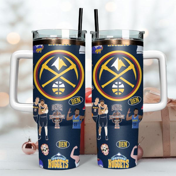 Denver Nuggets Basketball NBA Sport Custom Stanley Quencher 30oz-40oz Stainless Steel Tumbler - Image 2