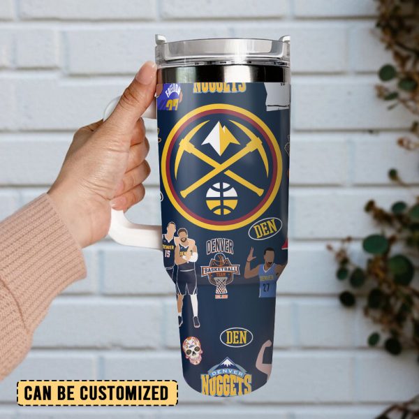 Denver Nuggets Basketball NBA Sport Custom Stanley Quencher 30oz-40oz Stainless Steel Tumbler - Image 3