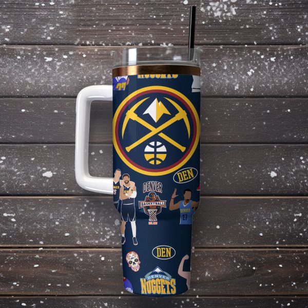 Denver Nuggets Basketball NBA Sport Custom Stanley Quencher 30oz-40oz Stainless Steel Tumbler - Image 4