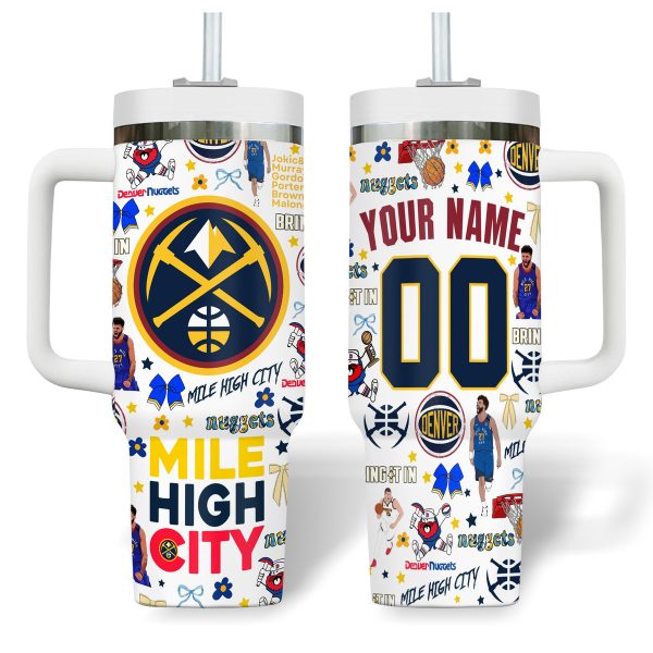 Denver Nuggets NBA Custom Stanley Quencher 30oz-40oz Stainless Steel Tumbler - Image 2