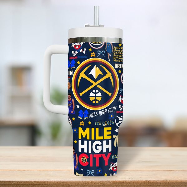 Denver Nuggets NBA Custom Stanley Quencher 30oz-40oz Stainless Steel Tumbler - Image 4