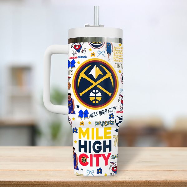 Denver Nuggets NBA Custom Stanley Quencher 30oz-40oz Stainless Steel Tumbler - Image 6