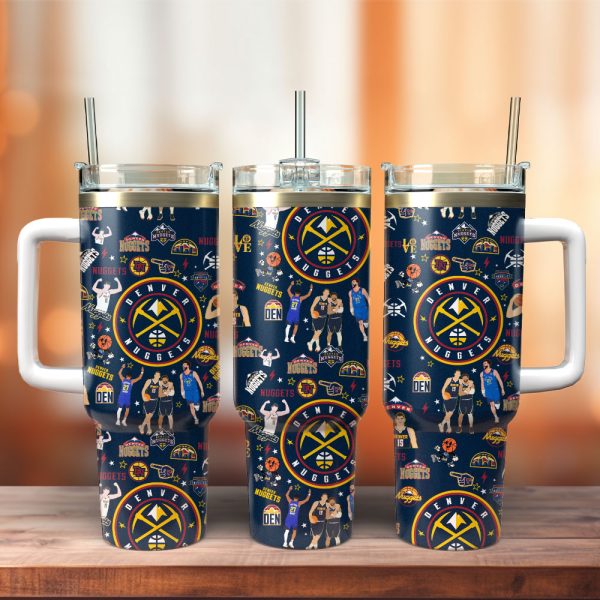Denver Nuggets Basketball NBA Sport Custom Stanley Quencher 30oz-40oz Stainless Steel Tumbler Hot And Cold Tumbler