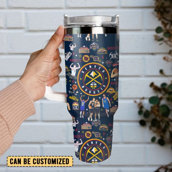 Denver Nuggets Basketball NBA Sport Custom Stanley Quencher 30oz-40oz Stainless Steel Tumbler Hot And Cold Tumbler - Image 2