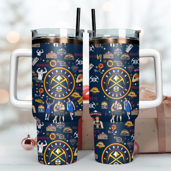 Denver Nuggets Basketball NBA Sport Custom Stanley Quencher 30oz-40oz Stainless Steel Tumbler Hot And Cold Tumbler - Image 3