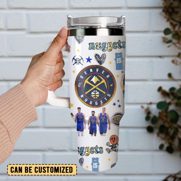 Denver Nuggets Basketball NBA Sport Custom Stanley Quencher 30oz-40oz Stainless Steel Tumbler Hot And Cold Tumbler - Image 2