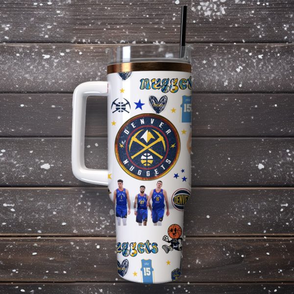 Denver Nuggets Basketball NBA Sport Custom Stanley Quencher 30oz-40oz Stainless Steel Tumbler Hot And Cold Tumbler - Image 4