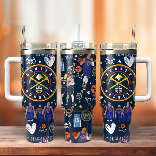 Denver Nuggets Basketball NBA Sport Custom Stanley Quencher 30oz-40oz Stainless Steel Tumbler Hot And Cold Tumbler