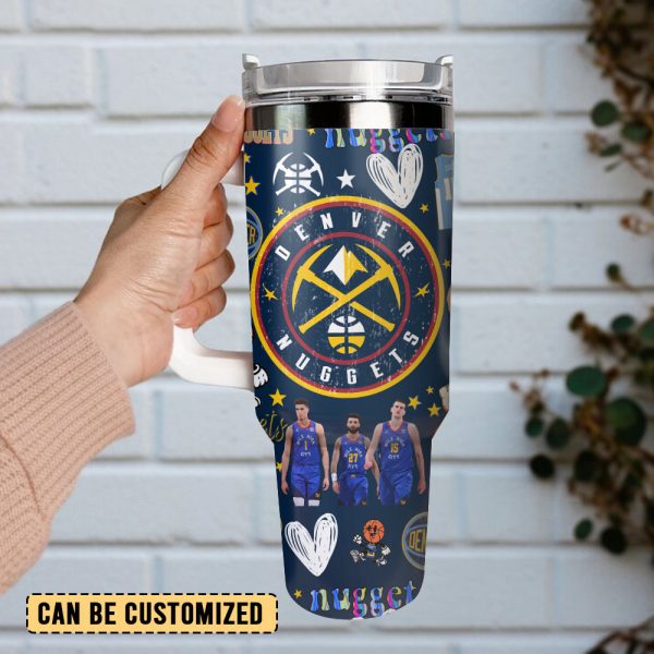 Denver Nuggets Basketball NBA Sport Custom Stanley Quencher 30oz-40oz Stainless Steel Tumbler Hot And Cold Tumbler - Image 2