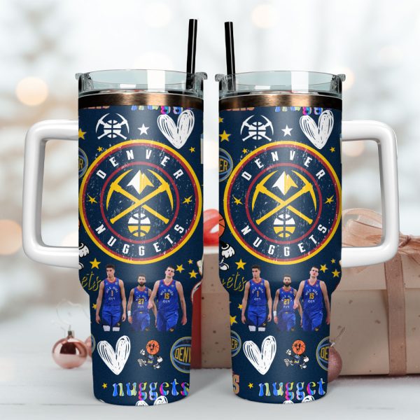 Denver Nuggets Basketball NBA Sport Custom Stanley Quencher 30oz-40oz Stainless Steel Tumbler Hot And Cold Tumbler - Image 3