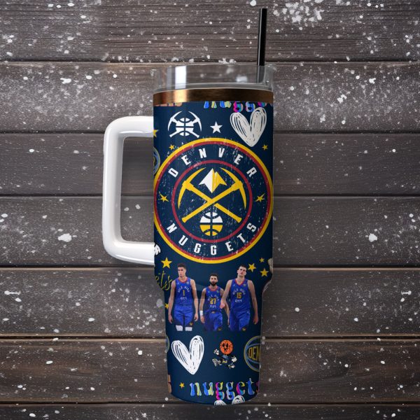 Denver Nuggets Basketball NBA Sport Custom Stanley Quencher 30oz-40oz Stainless Steel Tumbler Hot And Cold Tumbler - Image 4