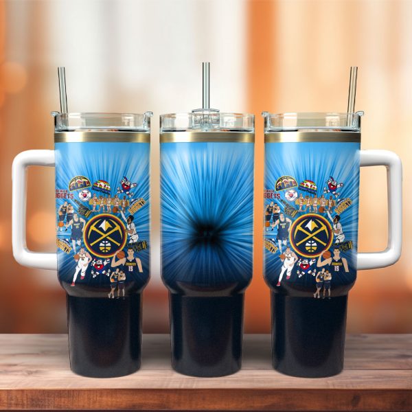 Denver Nuggets Basketball NBA Sport Custom Stanley Quencher 30oz-40oz Stainless Steel Tumbler
