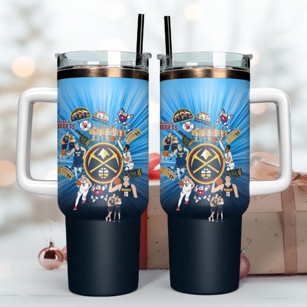 Denver Nuggets Basketball NBA Sport Custom Stanley Quencher 30oz-40oz Stainless Steel Tumbler - Image 3
