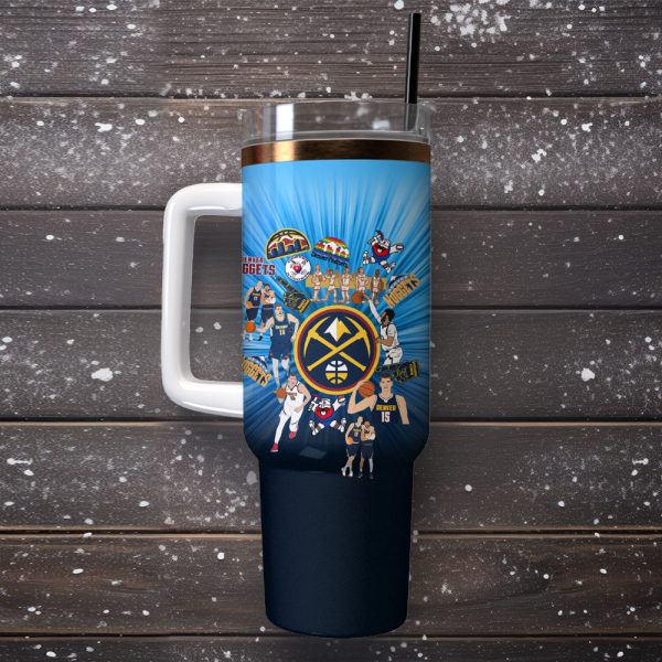 Denver Nuggets Basketball NBA Sport Custom Stanley Quencher 30oz-40oz Stainless Steel Tumbler - Image 4